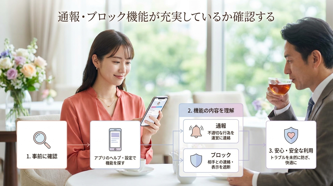 通報・ブロック機能が充実しているか確認する