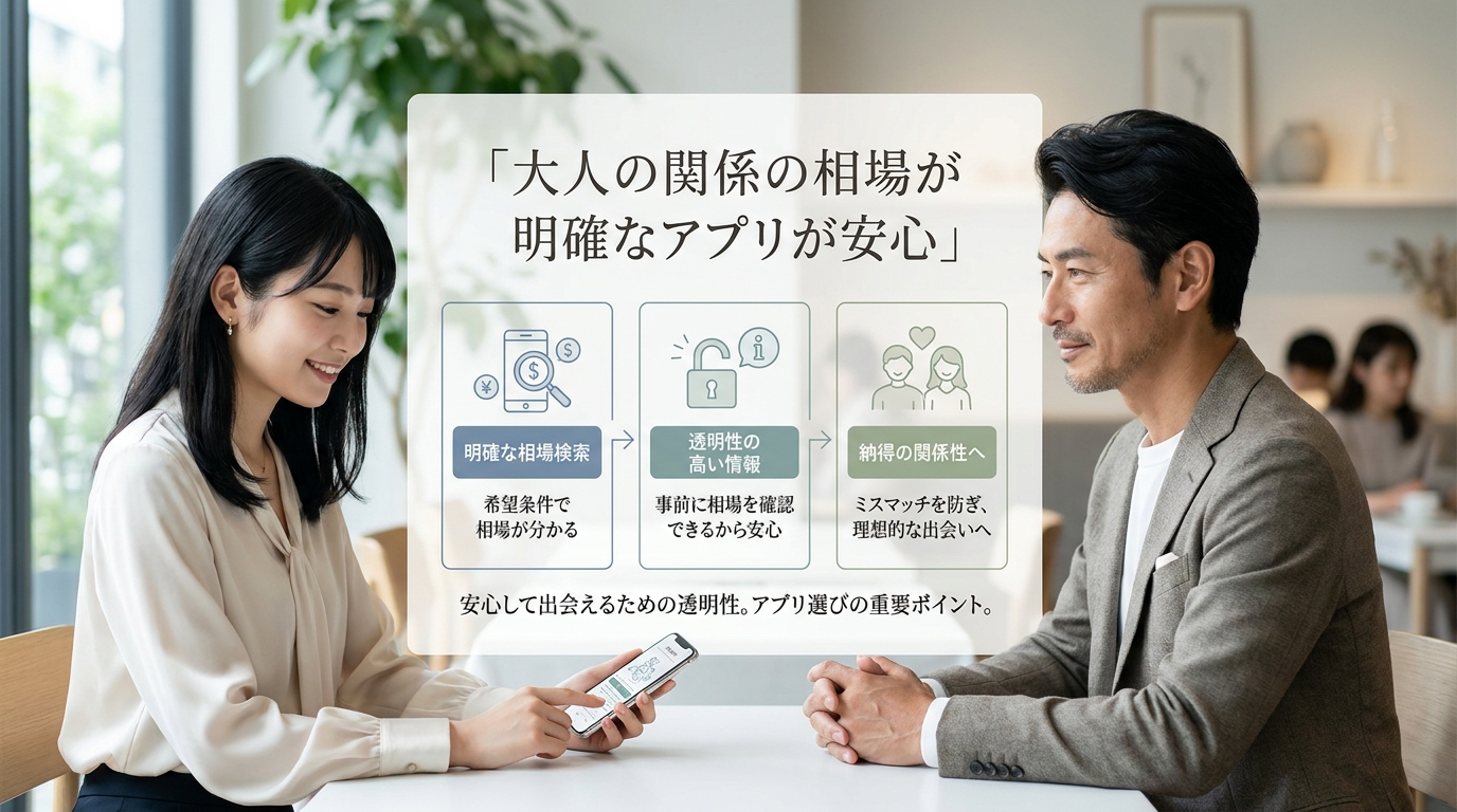 大人の関係の相場が明確なアプリが安心