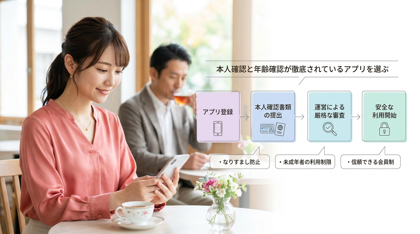 本人確認と年齢確認が徹底されているアプリを選ぶ