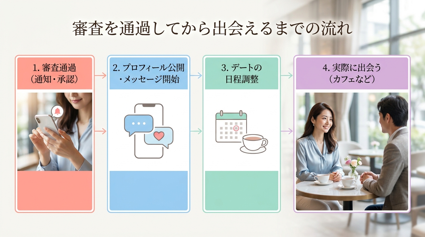 審査を通過してから出会えるまでの流れ